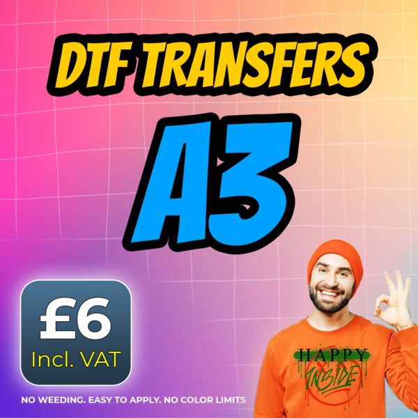 A3  DTF Transfer (  297mm x 420mm ) Thumbnail